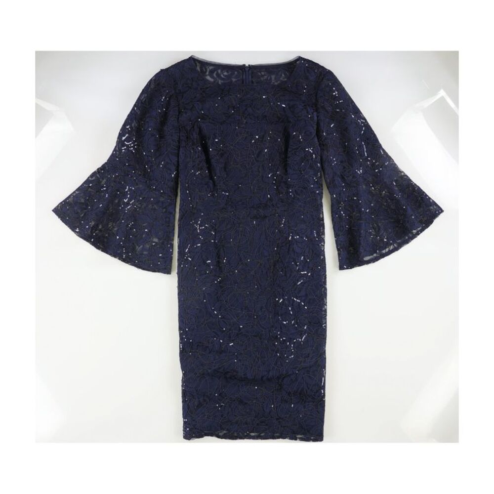 Alex Evenings Womens Plus Size Sequined Lace Sheath Dress, NWT